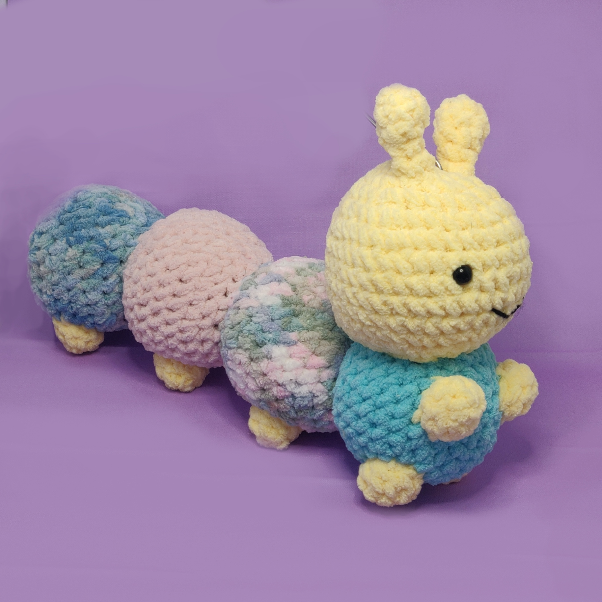 crochet caterpillar plushie