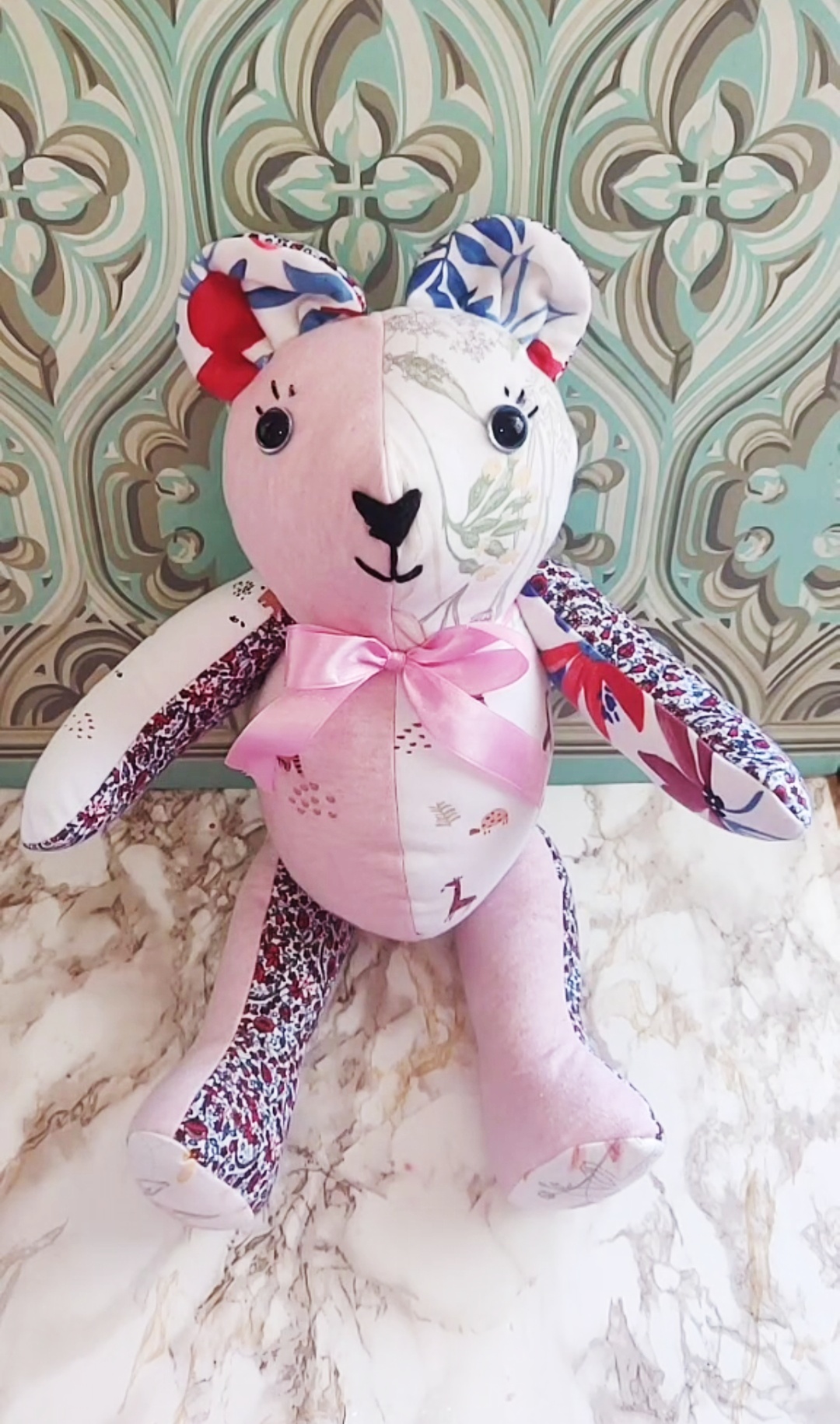 Memory bear with movable joints.