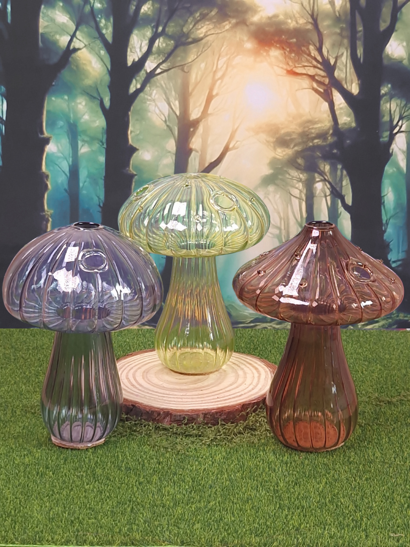 mushroom glass vessel