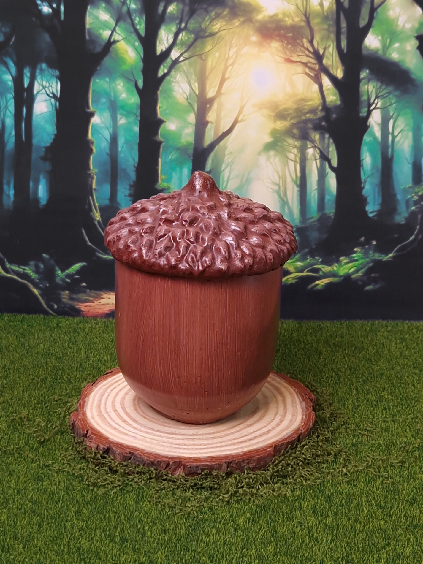 Acorn concrete container candle